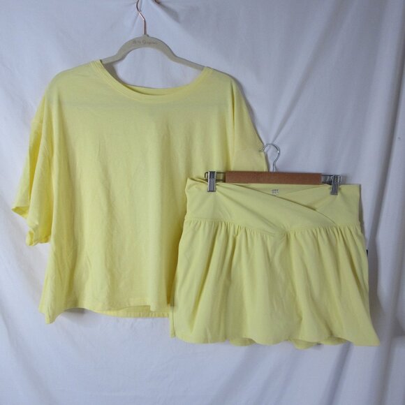 Joy Lab 2 Piece Active Skort and Shirt High Rise Cut Out Yellow XL & XXL NWT - Picture 1 of 11
